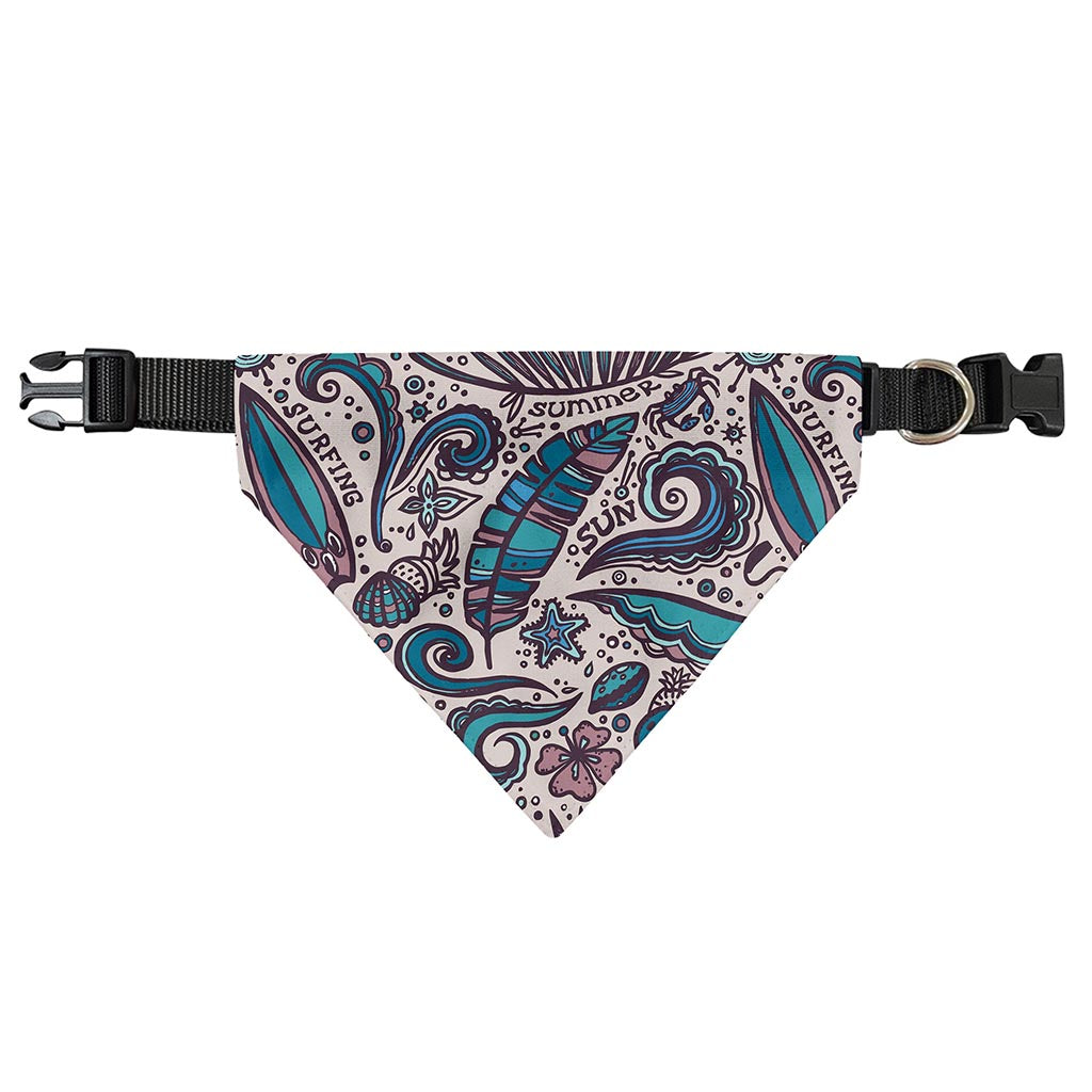 Summer Surfing Pattern Print Over The Collar Dog Bandana