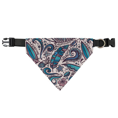 Summer Surfing Pattern Print Over The Collar Dog Bandana