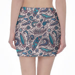 Summer Surfing Pattern Print Pencil Mini Skirt