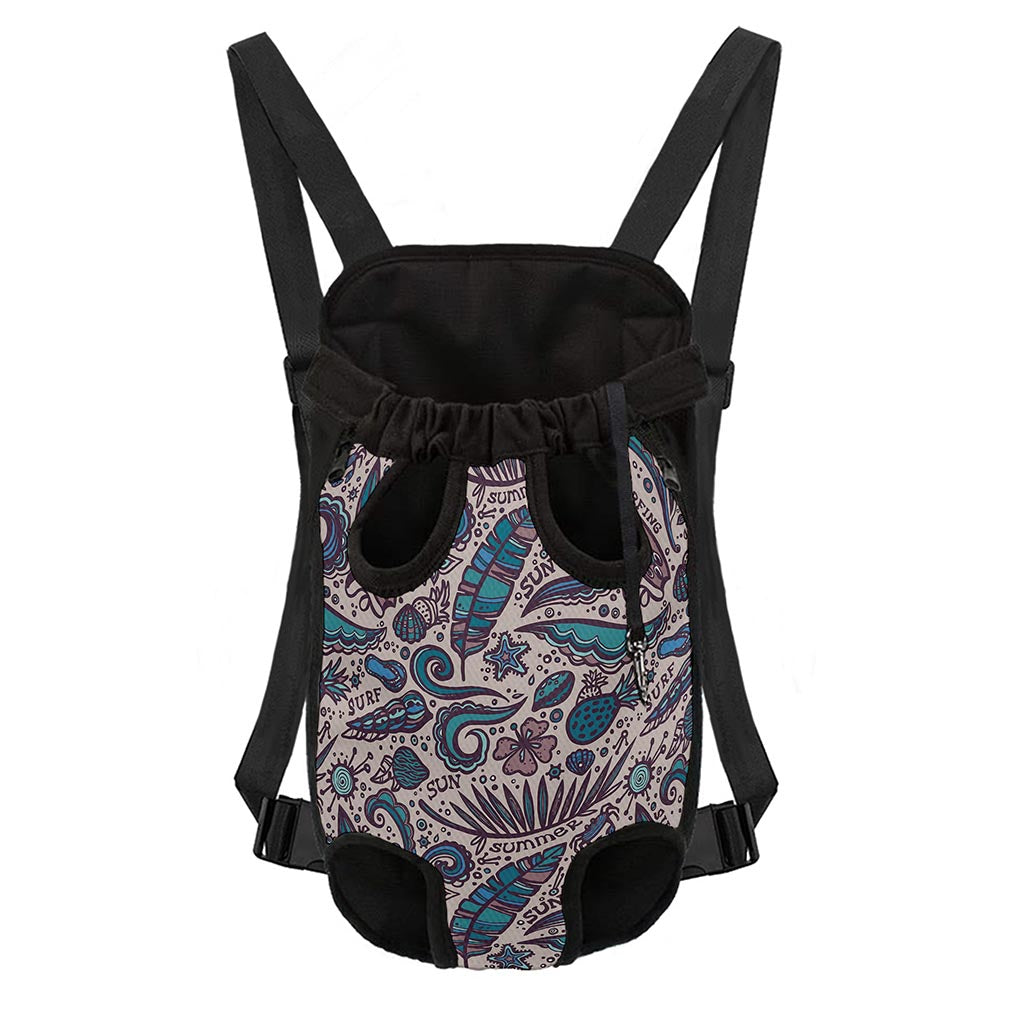 Summer Surfing Pattern Print Pet Carrier Backpack