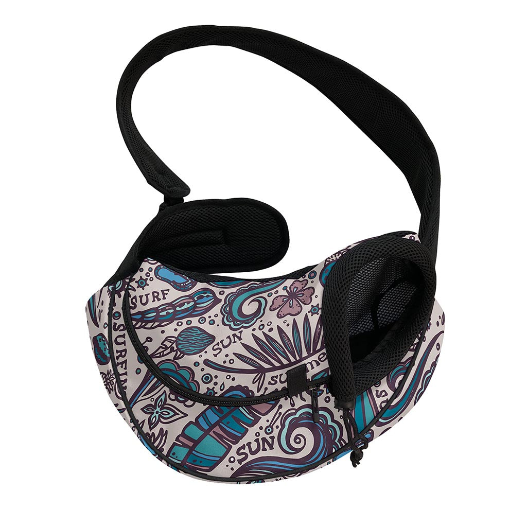 Summer Surfing Pattern Print Pet Sling Carrier