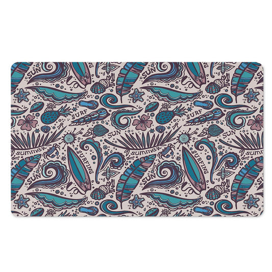 Summer Surfing Pattern Print Polyester Doormat