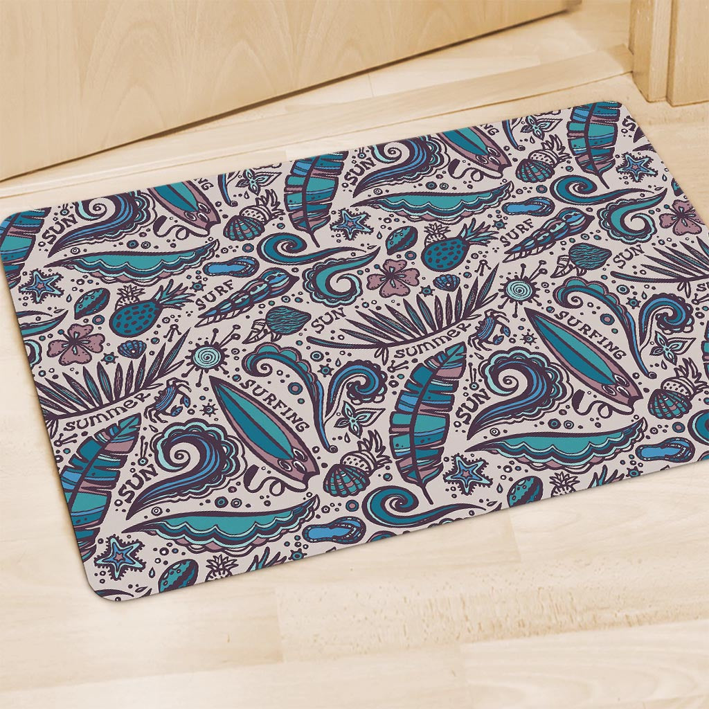Summer Surfing Pattern Print Polyester Doormat