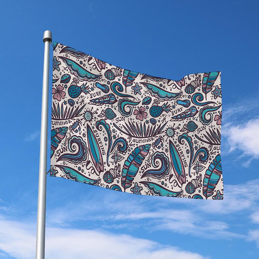 Summer Surfing Pattern Print Polyester Flag