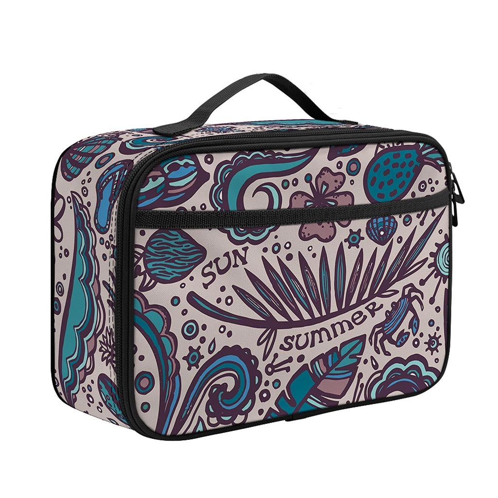 Summer Surfing Pattern Print Portable Lunch Bag