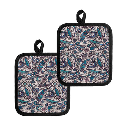 Summer Surfing Pattern Print Pot Holders