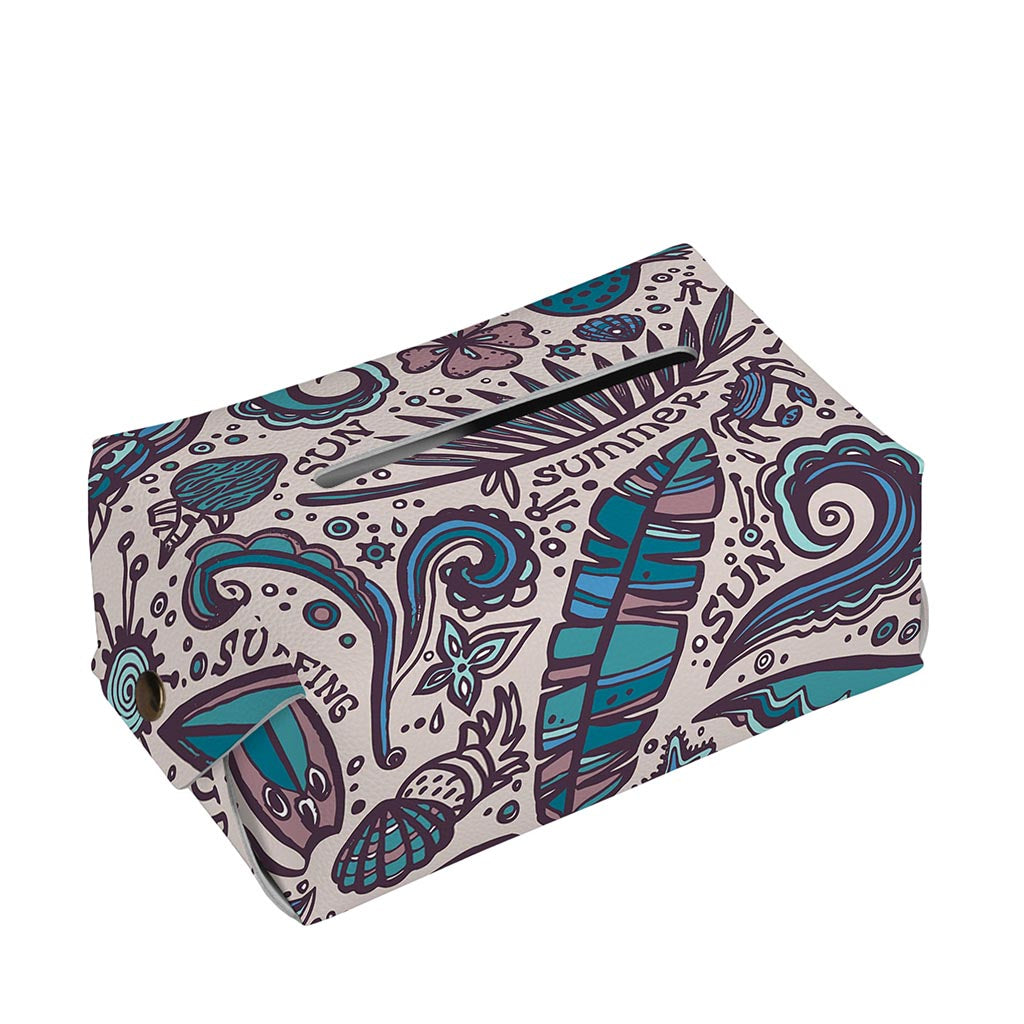 Summer Surfing Pattern Print Rectangle Tissue Box Cover