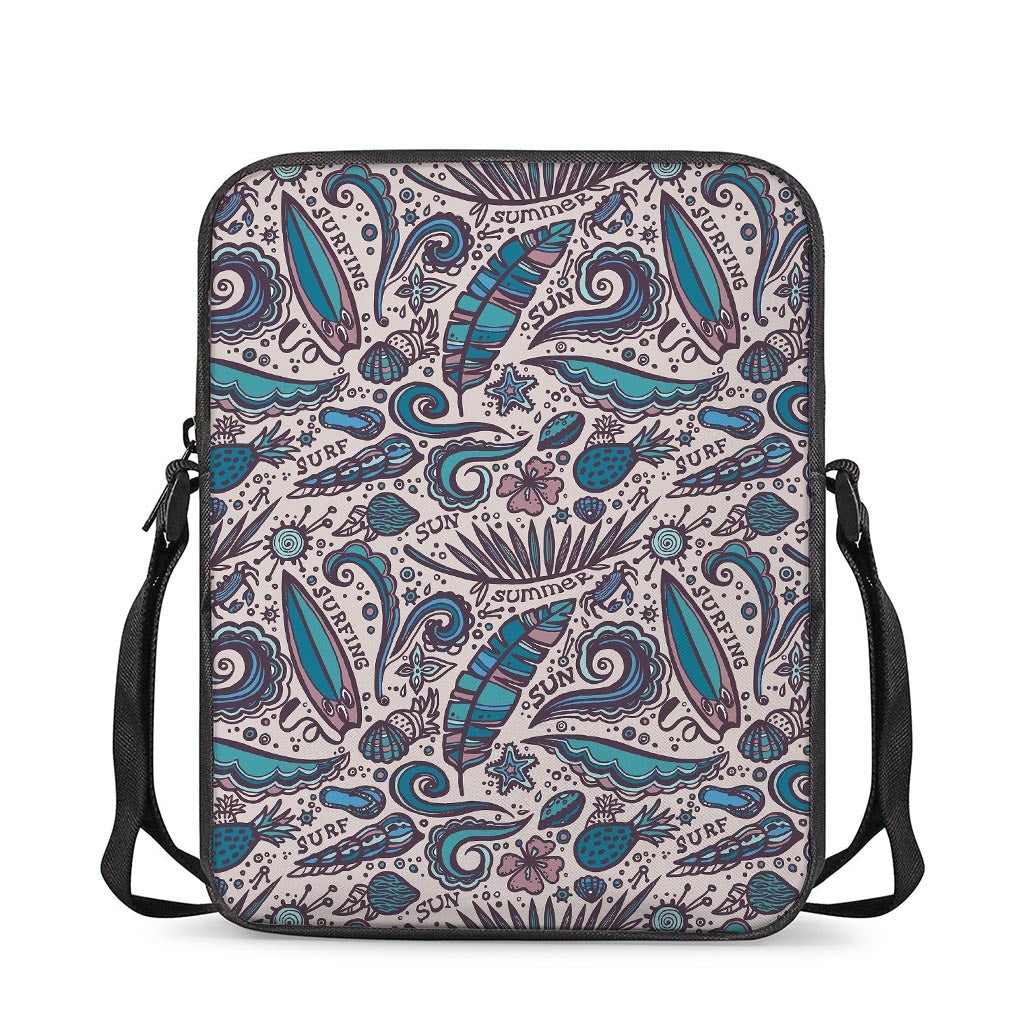 Summer Surfing Pattern Print Rectangular Crossbody Bag