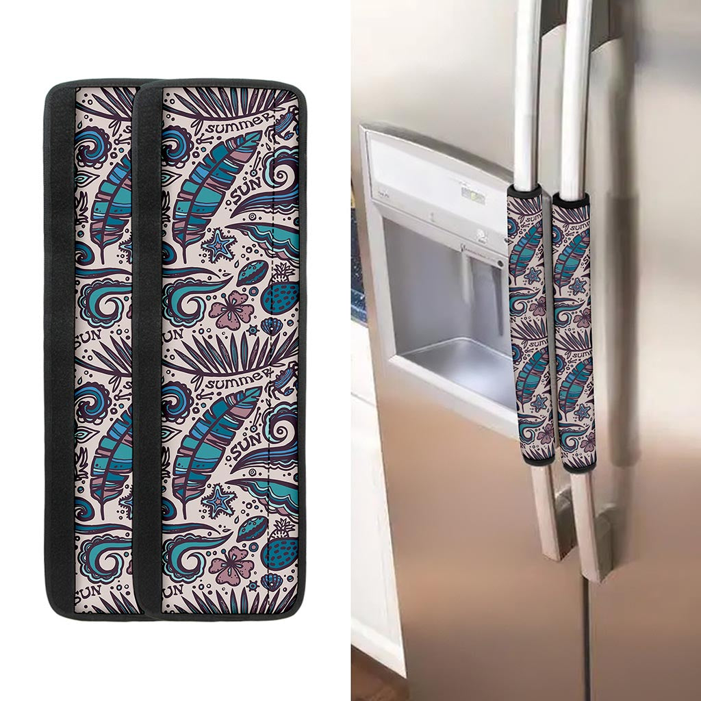 Summer Surfing Pattern Print Refrigerator Handle Covers