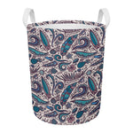 Summer Surfing Pattern Print Round Laundry Basket