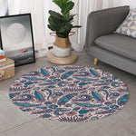 Summer Surfing Pattern Print Round Rug