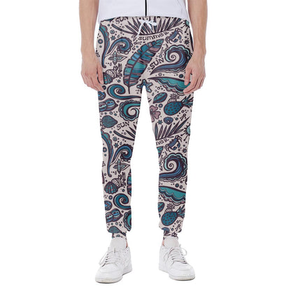 Summer Surfing Pattern Print Scuba Joggers