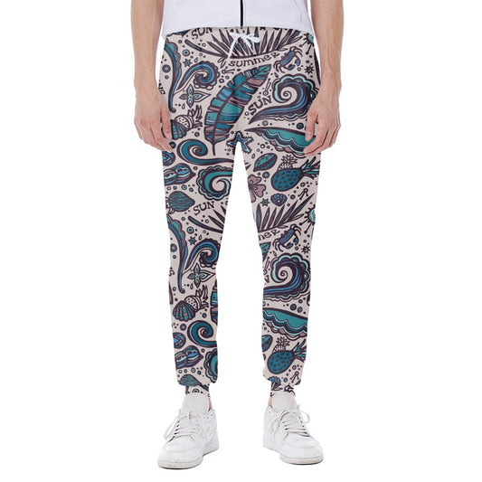 Summer Surfing Pattern Print Scuba Joggers