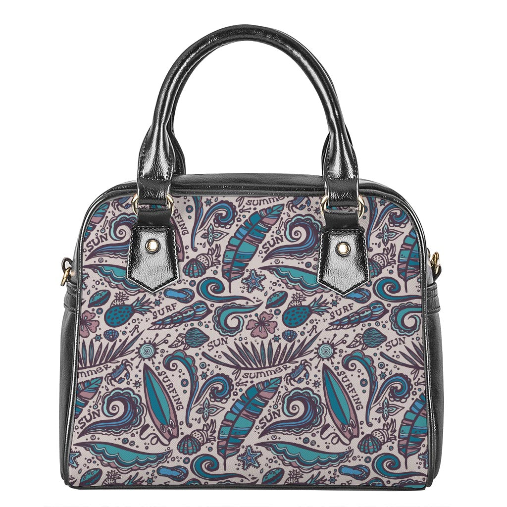 Summer Surfing Pattern Print Shoulder Handbag