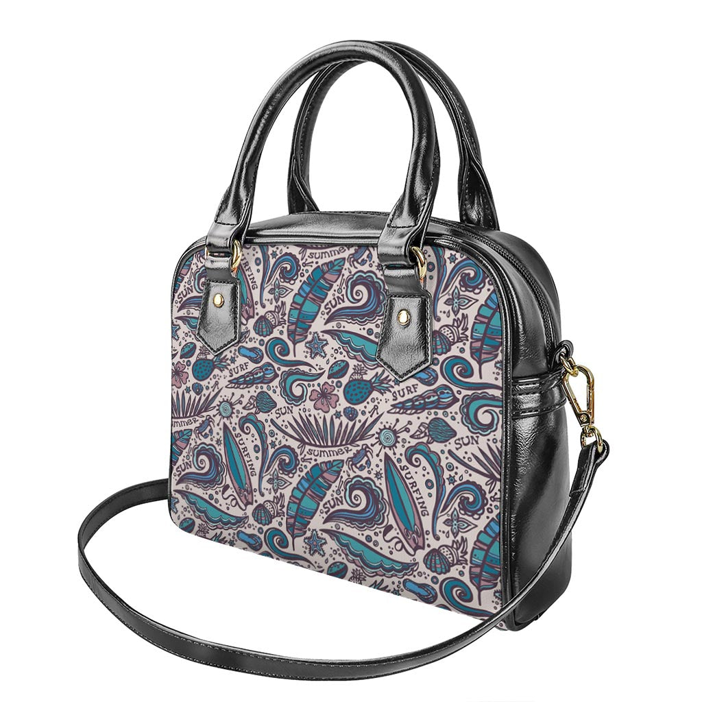 Summer Surfing Pattern Print Shoulder Handbag