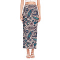 Summer Surfing Pattern Print Side Slit Maxi Skirt