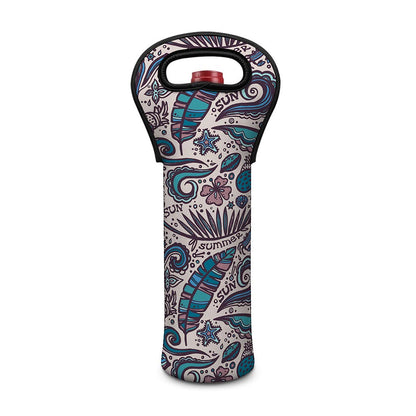 Summer Surfing Pattern Print Single Neoprene Wine Tote