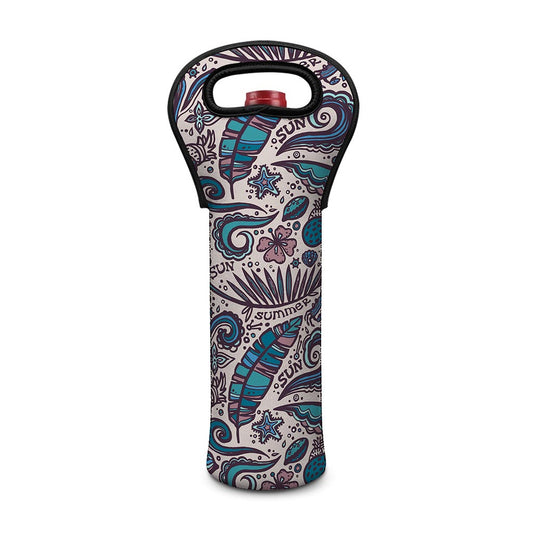 Summer Surfing Pattern Print Single Neoprene Wine Tote