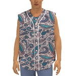 Summer Surfing Pattern Print Sleeveless Baseball Jersey