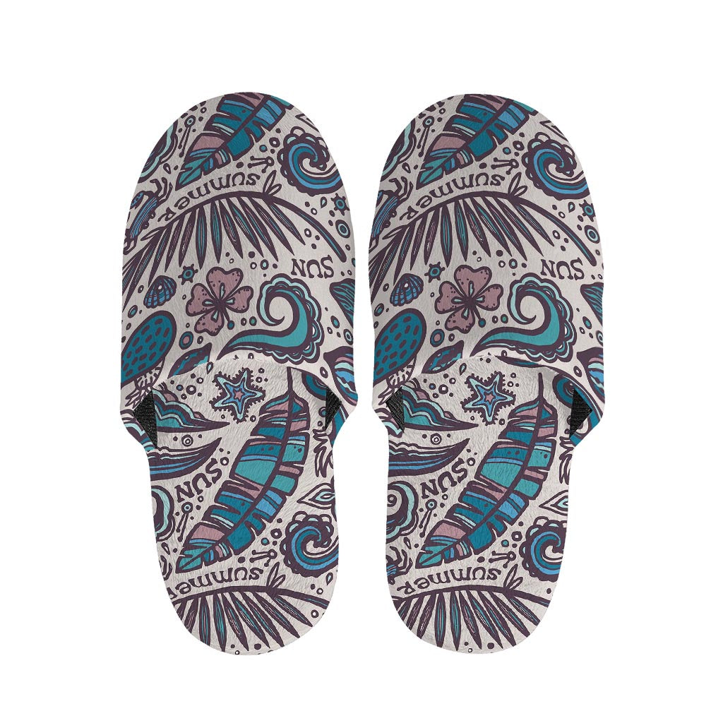 Summer Surfing Pattern Print Slippers