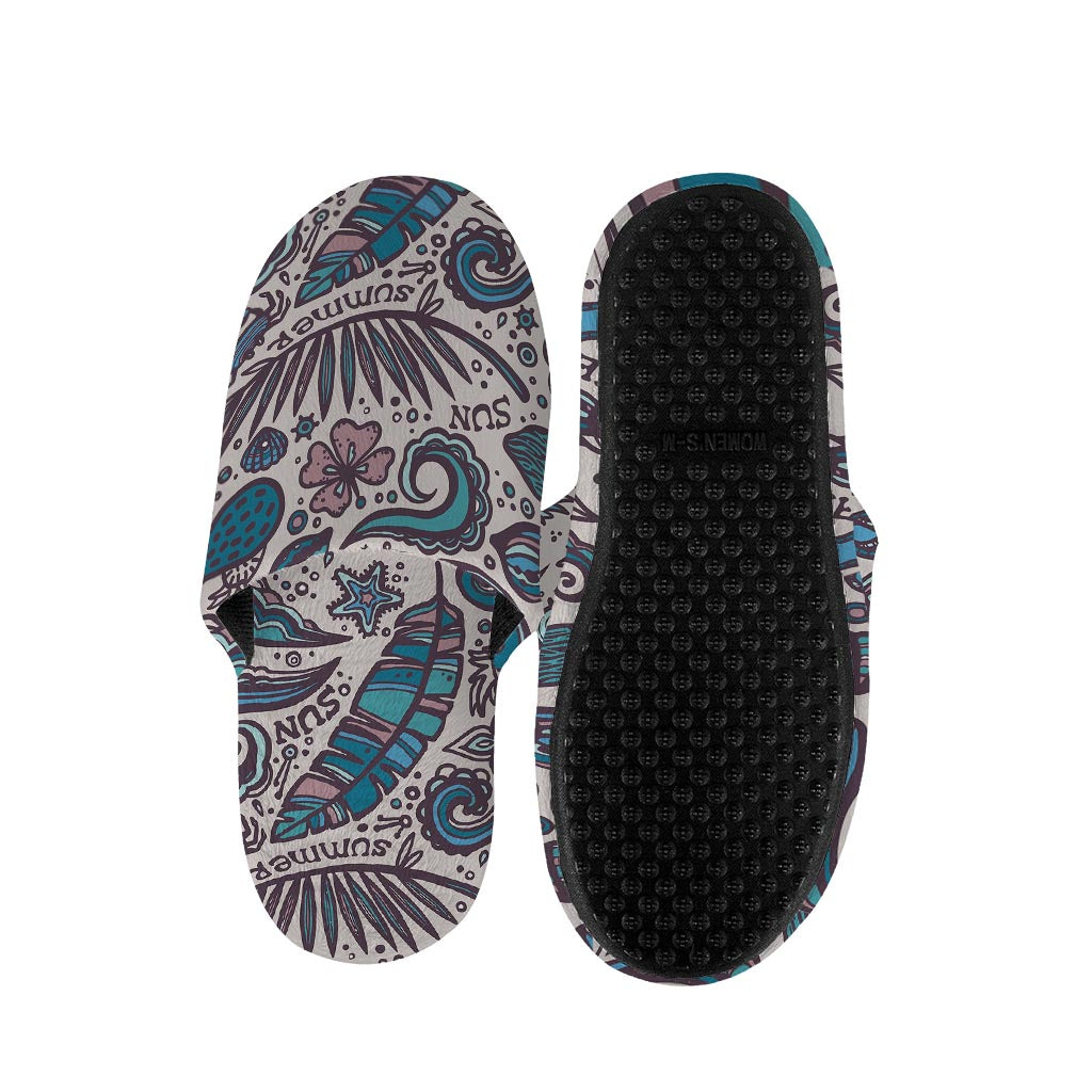 Summer Surfing Pattern Print Slippers