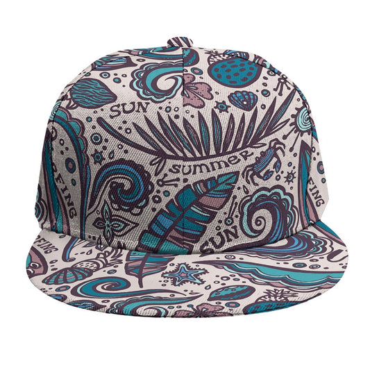 Summer Surfing Pattern Print Snapback Cap