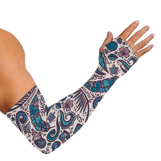 Summer Surfing Pattern Print Sun Protection Arm Sleeves