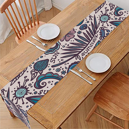 Summer Surfing Pattern Print Table Runner