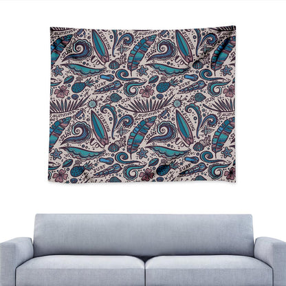 Summer Surfing Pattern Print Tapestry