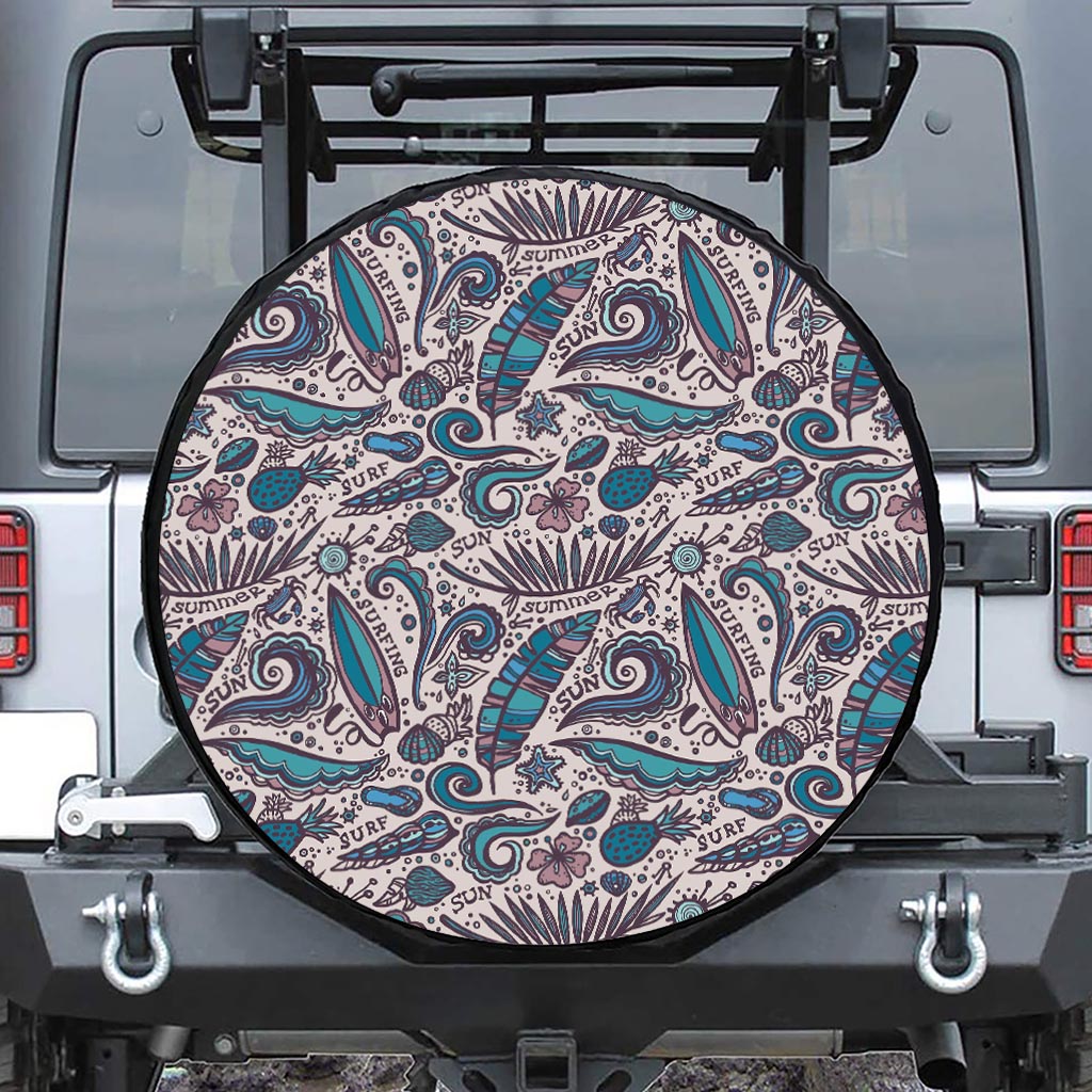 Summer Surfing Pattern Print Tire Cover