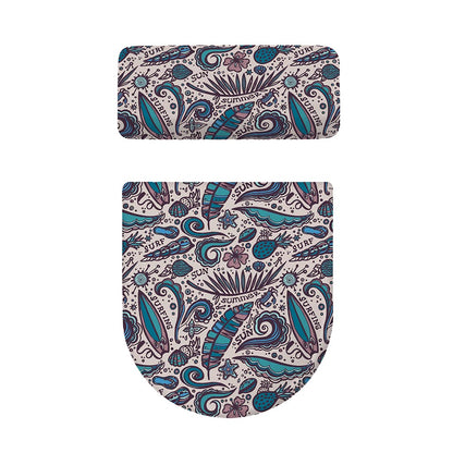 Summer Surfing Pattern Print Toilet Lid And Tank Cover Set