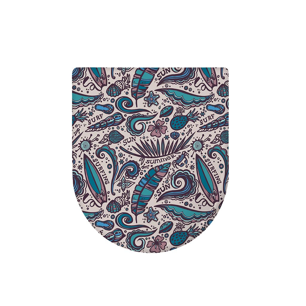 Summer Surfing Pattern Print Toilet Lid Cover