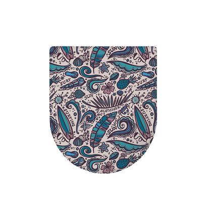 Summer Surfing Pattern Print Toilet Lid Cover