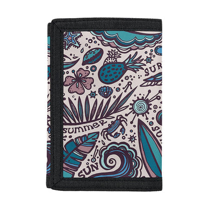 Summer Surfing Pattern Print Trifold Wallet