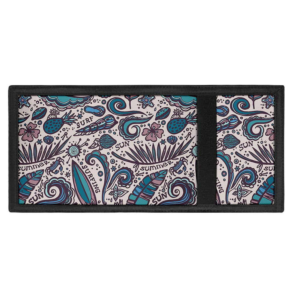 Summer Surfing Pattern Print Trifold Wallet