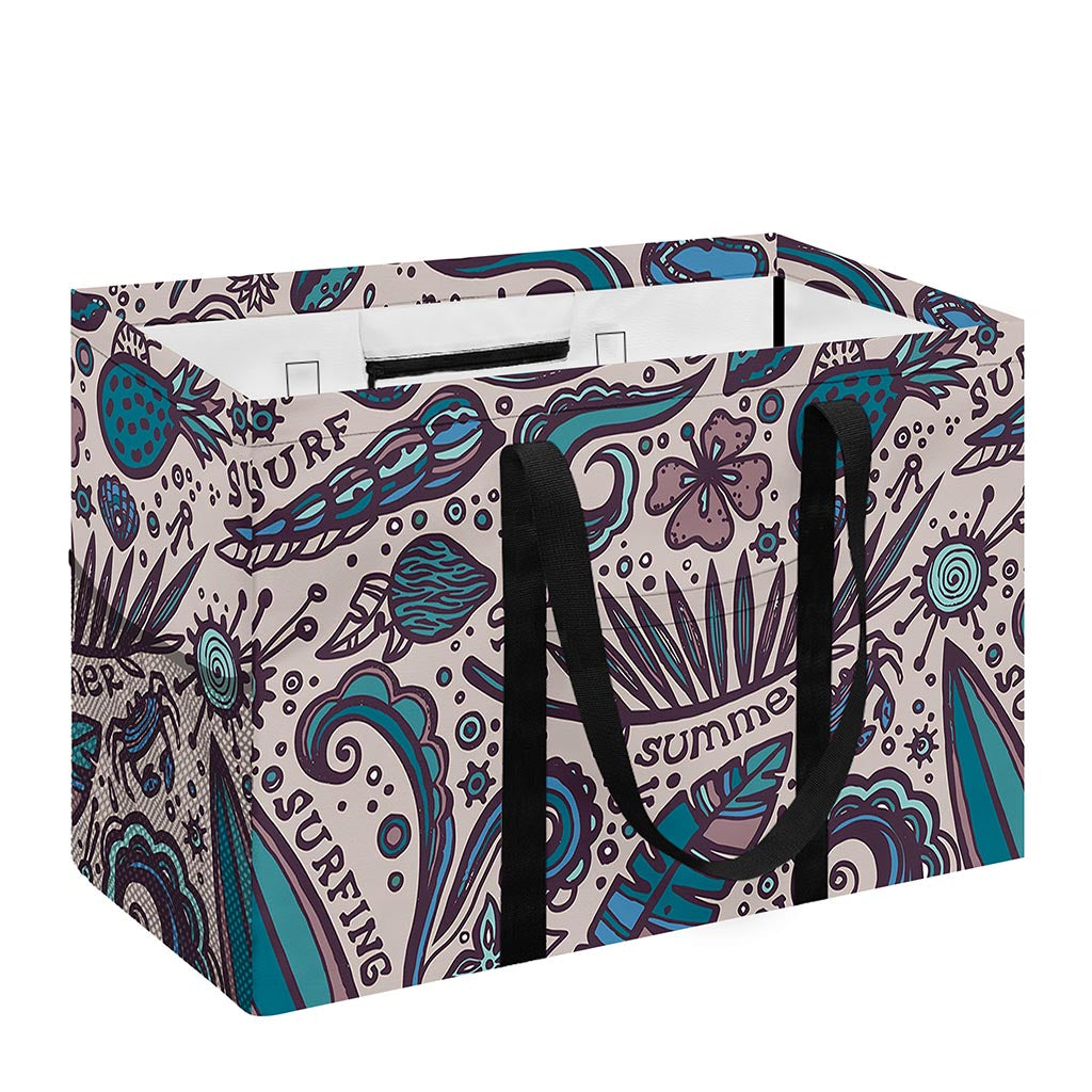 Summer Surfing Pattern Print Utility Tote Bag