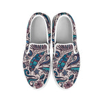 Summer Surfing Pattern Print White Slip On Sneakers