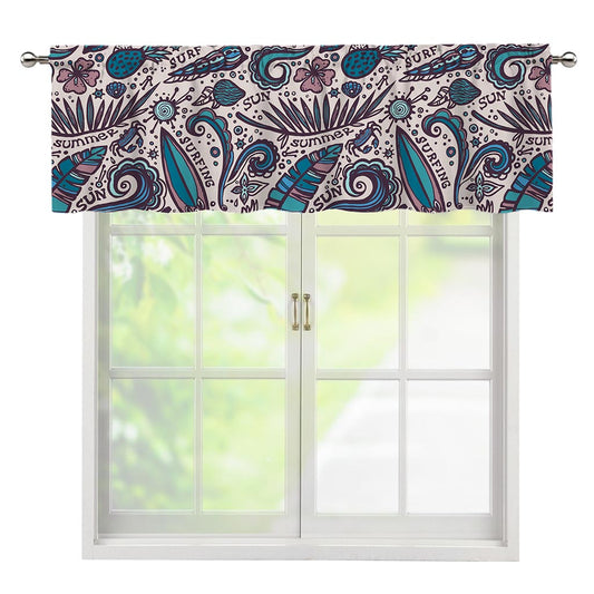 Summer Surfing Pattern Print Window Valance