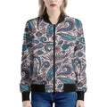 Summer Surfing Pattern Print Women's Bomber Jacket