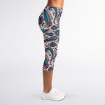 Summer Surfing Pattern Print Women's Capri Leggings