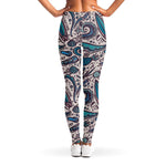 Summer Surfing Pattern Print Women's Leggings