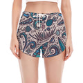 Summer Surfing Pattern Print Women's Split Running Shorts