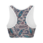 Summer Surfing Pattern Print Women's Sports Bra