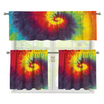 Summer Tie Dye Print 3 Piece Kitchen Curtains