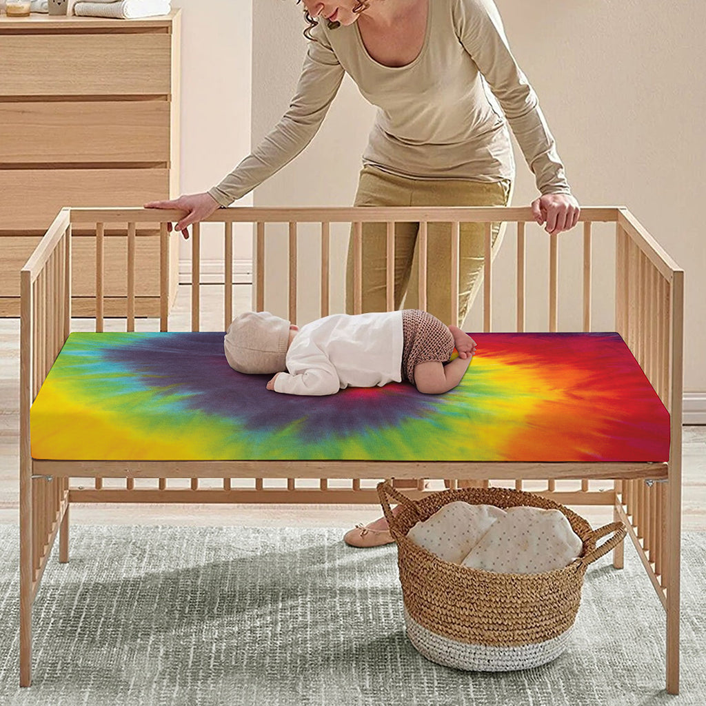 Summer Tie Dye Print Baby Crib Sheet