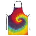 Summer Tie Dye Print Bib Apron With Pocket