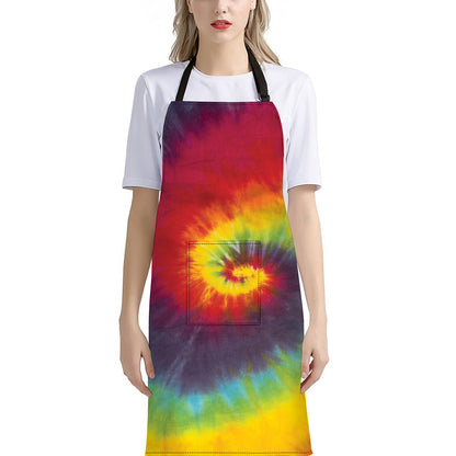 Summer Tie Dye Print Bib Apron With Pocket