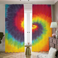 Summer Tie Dye Print Dimout Pencil Pleat Curtains