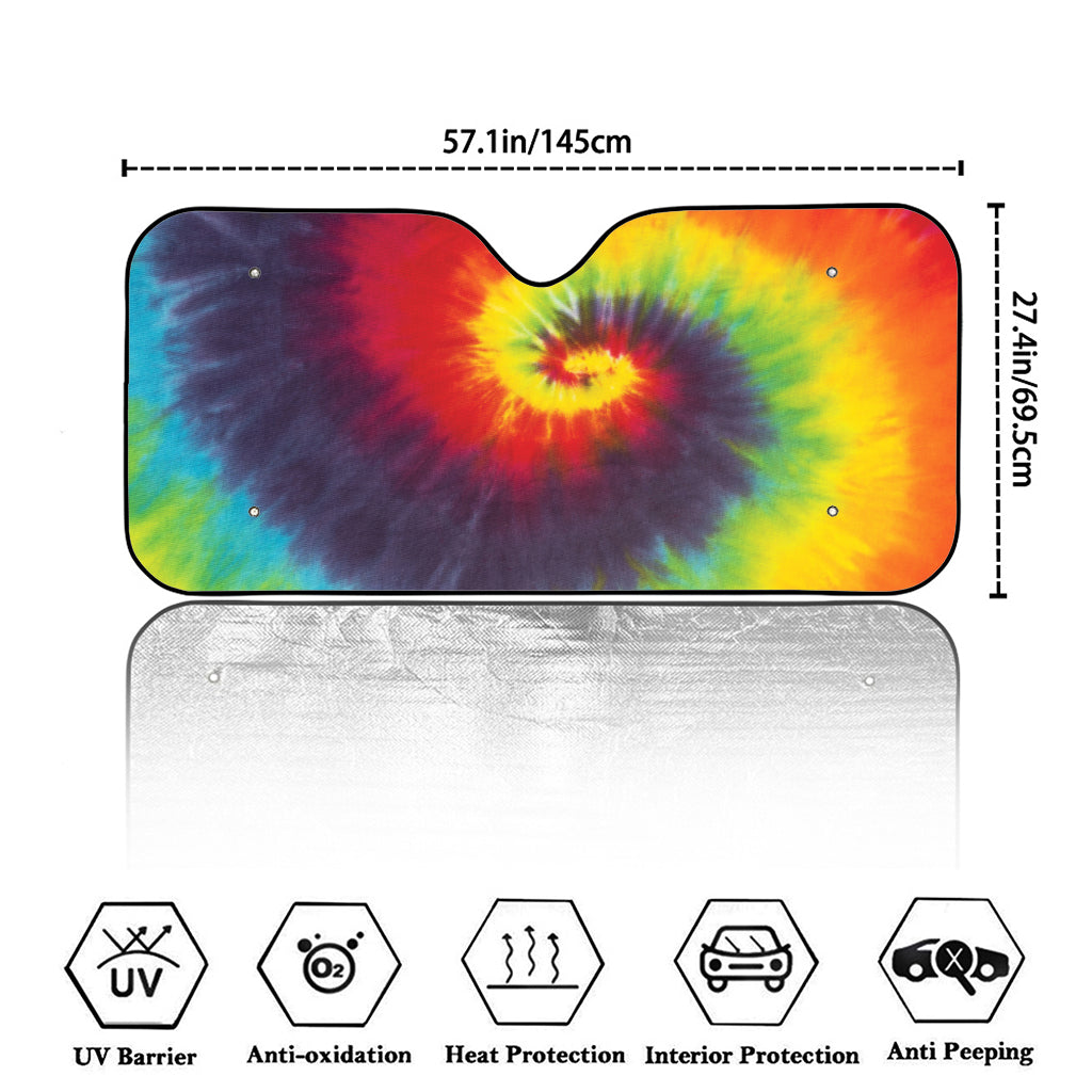 Summer Tie Dye Print Car Windshield Sun Shade