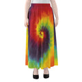 Summer Tie Dye Print Chiffon Maxi Skirt
